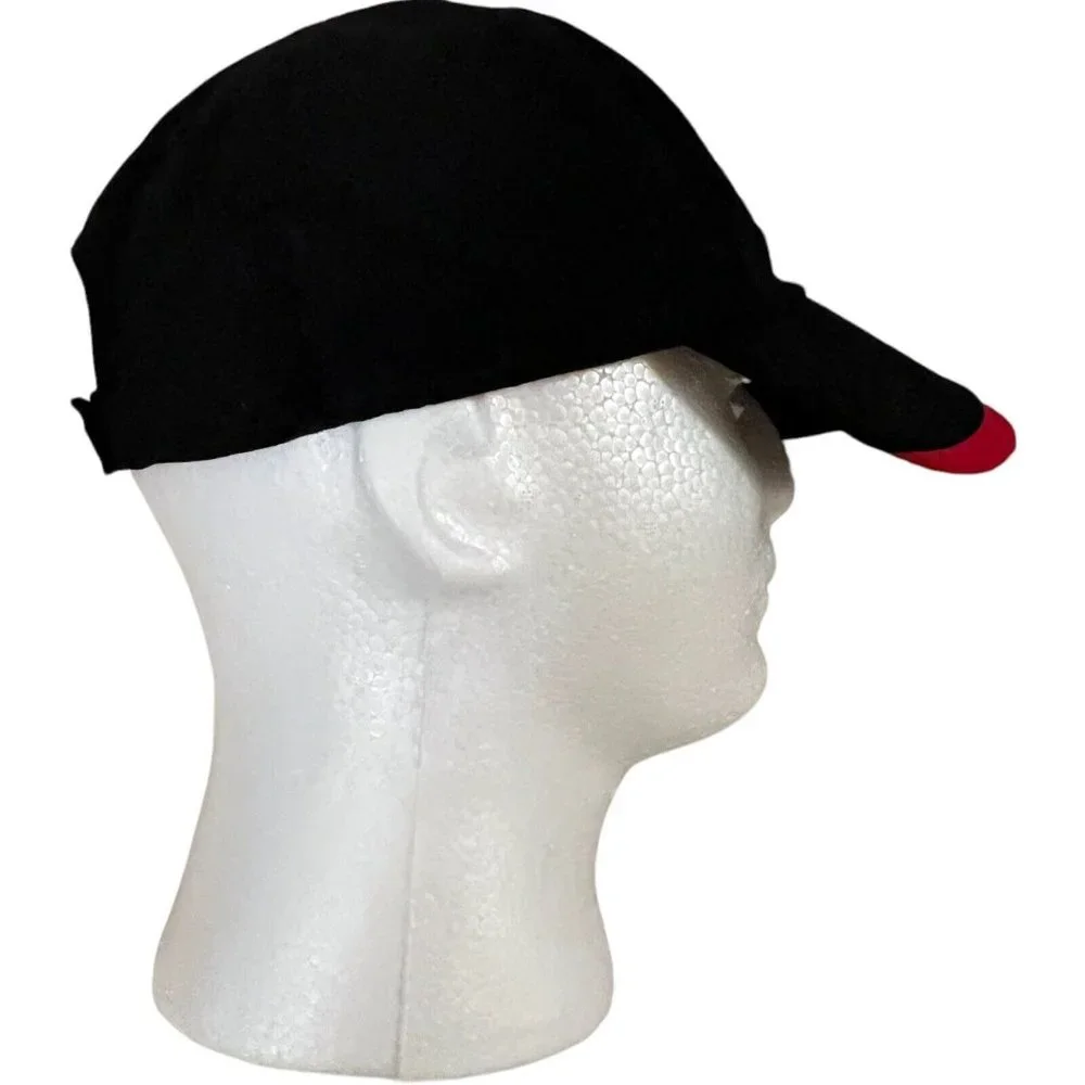 Hartzell Adjustable Men’s Cap Black & Red Hook and Loop Closure One Size Fits